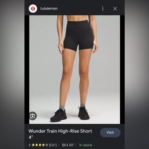 Lululemon Wunder Under 4’ Biker Shorts
